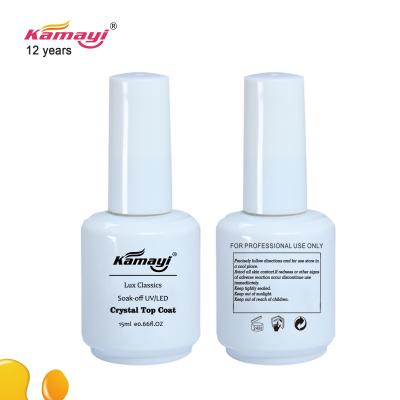 China Quick Drying ODM Non Wipe Uv Gel 12ml Crystal Top Coat for sale