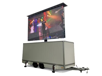 China HD LED Advertising Trailer , Mobile Led Display Screen With Lifting System for sale
