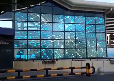 China Light weight P10.4 Transparent led screens with 100x50cm Panel for media facade for sale