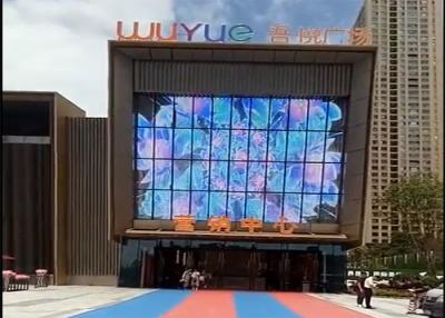 China Hight brightness of 5500nits P3.91 Transparent LED Screens 100x50cm Panel for Media Facade for sale