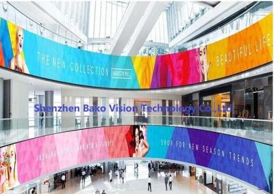 China P2.5 P3 P4 Ultra Thin Soft Ribbon Rubber Flexible Fixed Led Curtain Display With Any Shape / Size for sale