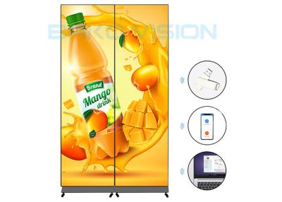 China WiFi 3G 4G Control P2.5 HD LED Poster Stand Media Mirror Advertising Display for sale