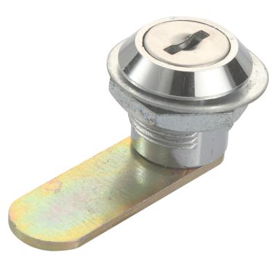 China Metal Cabinet Door Cam Lock Height 17mm Bright Chrome Plating for sale