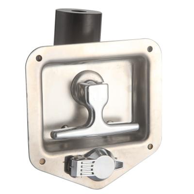 China Silver Color Tool Box Locks ODM Folding Mirror Polish T Panel Handle Lock for sale