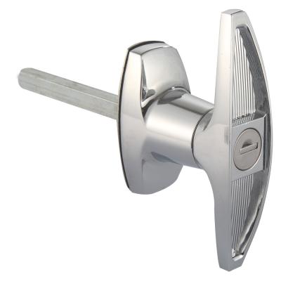 China MEIGU MS316-A-1 Chrome Plated T Handle Locking Doorhardware T Shape Handle Gate Lock Shed Door for sale