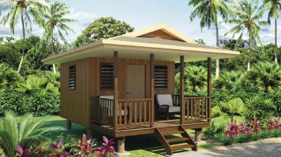 China Prefab Wooden Houses Fast Assemble Light Steel Frame Beach Bungalows Tiny House for sale