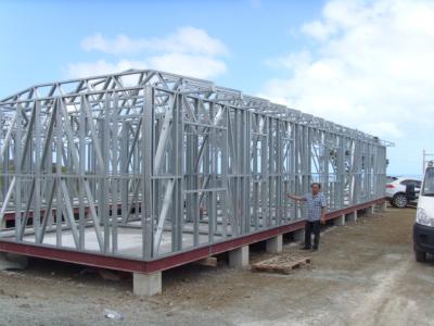China Prefabricated Light Steel Frame Houses / Hurricane Resistant Prefab House for sale