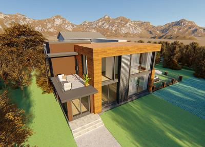 China Residência de luxe modular do bungalow, casa do bungalow com janela grande à venda