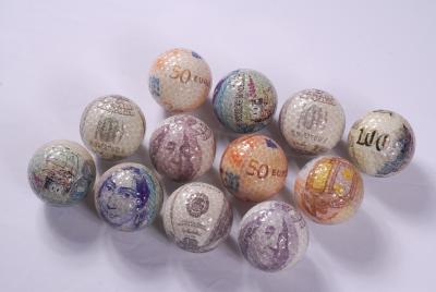 China transparent golf ball with money for sale