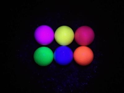 China fluorescent golf ball , golf balls , fluorescent golf balls in black light (glow in uv ) for sale