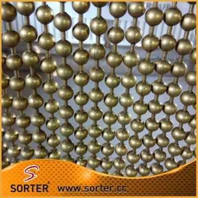 China 5mm 6mm 8mm 10mm Steel alloy antique brass metal ball room divider screen curtain for sale