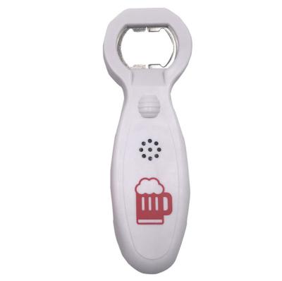 China Flat Bar Beer Bottle Opener 50g Music Plastic Metal Sensor Switch Customized 22*35mm for sale