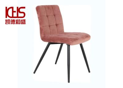 Китай Bean Paste Pink Fabric Dining Room Chairs 150kg Load Velvet Upholstered Side Chair продается
