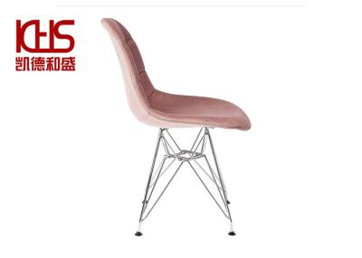 中国 Elegantly Custom Fabric Upholstered Dining Chair With Metal Legs 販売のため