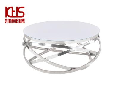 China KDHS Light Luxury Living Room Bedside Table Stainless Steel Marble Small Coffee Table for sale