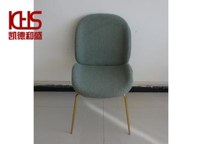 China OEM ODM Nordic Green Teal Velvet Dining Chairs With Chrome Legs en venta
