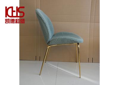 China Metal Frame Fabric Dining Room Chairs 150kg Blue Velvet Bedroom Chair for sale