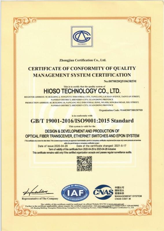 ISO201 - HiOSO Technology Co., Ltd.