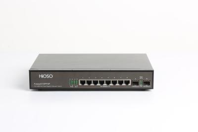 China 8 10/100M PoE Ports 2 1000M SFP Ports Poe Ethernet Switch 10 Ports for sale