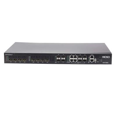 China HiOSO EPON OLT 8 Port Dual Power Supply Fttx Solutions 4 Combo Uplink Supply 512 ONUS for sale