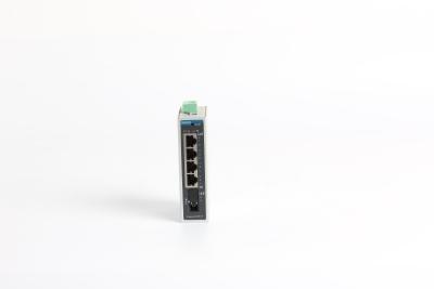China 5 Rj45 Ports 1 1000M Fx Port Din Rail Ethernet Switch , Din Mount Poe Switch for sale
