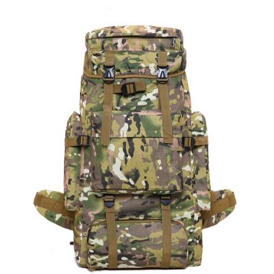 China 75L Adjustable Woodland Camo Tactical Backpack High Density CE ISO for sale