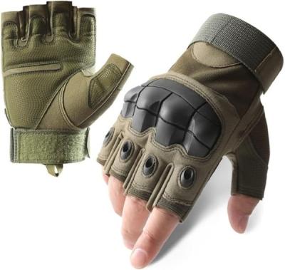 China Poliuretano táctico sin dedos flexible de Debossed de los guantes del combate en venta