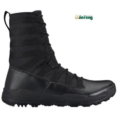 China 17 onças de nylon superior de couro genuíno das botas militares reforçaram a engrenagem tática exterior preta à venda