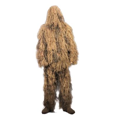 China Durable Camouflage Ghillie Suit With Reinforced Collar Woodland Desert Grass for sale