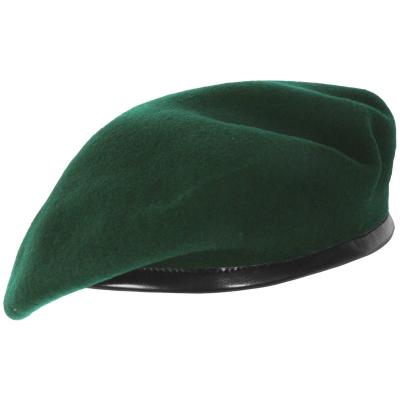 China OEM Classic French Military Beret With Soft Black Leather for sale