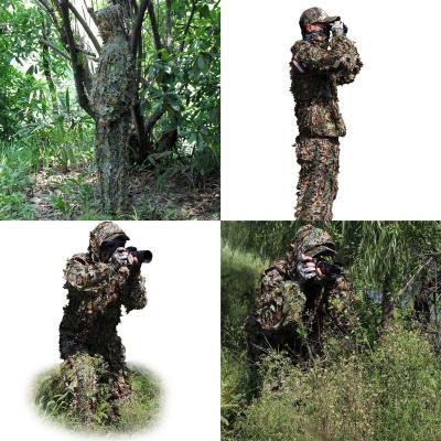 China All Weather Camouflage Ghillie Suit Polyester 3D Ghillie Suit for sale