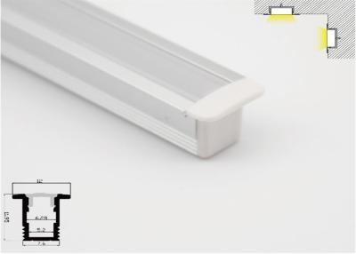 China PMMA Cover LED Aluminum Profile Sound Insulation For Kitchen Cabinet 7.6X12mm for sale