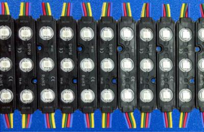 China High Brightness 3 Chips Led Module SMD 5050 / RGB LED Module Waterproof With Lens for sale