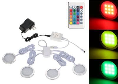 China Dimmable Remote Control Illuminator Led Lights Slim Round Shape RGB Under Cabinet Light Kit for sale
