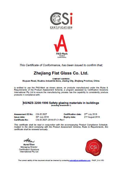  - Zhejiang flat Glass CO.,LTD