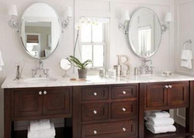 China Economical Silver Framed Bathroom Mirrors , Wall Mounted Contemporary Silver Glass Mirror for sale