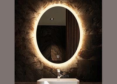 China Hotel Decoration Oval Bathroom Vanity Mirrors Wall Mounted With Smart Touch Switch for sale