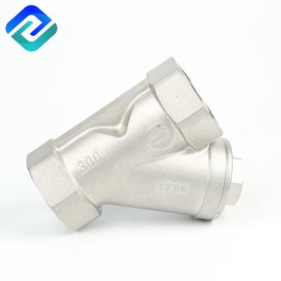 China 304 Stainless Steel 100 Mesh SS Y Strainers Valve Casting Hexagon Plug for sale