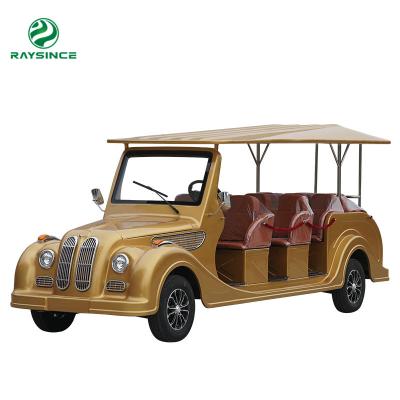 China Qingdao Raysince 12 seats Electric Retro car wholesale price vintage electric car electric classic cars for sightseeing for sale