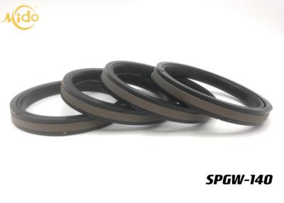 China Excavator Pneumatic Cylinder Piston Seals , SPGW 140 Single Acting Piston Seal PTFE NBR for sale