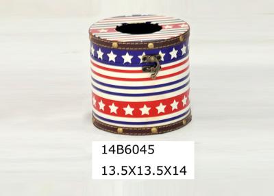 China Caja de madera del tejido del cilindro del cuero de la impresión de la PU del restaurante en venta