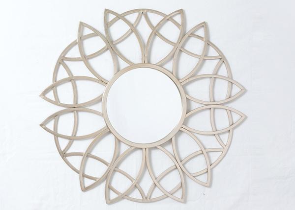 Quality Living Room Rose Gold Floral Metal Wall Art Mirror for sale