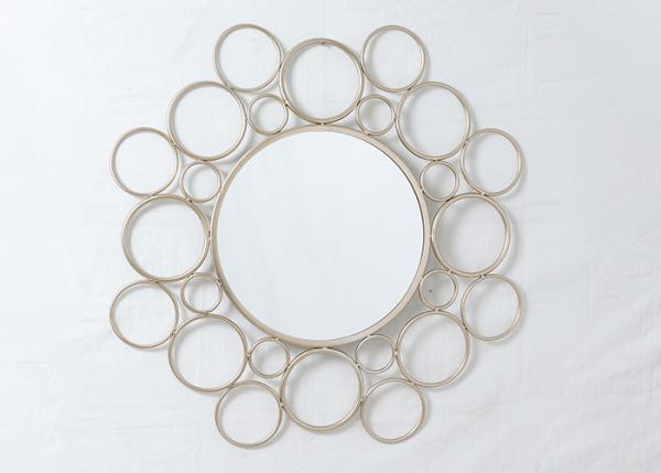 Quality Modern Bedroom Rose Gold Floral Metal Wall Art Mirror for sale