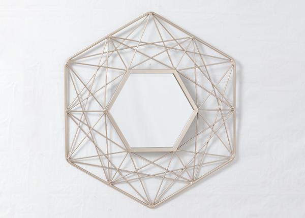 Quality Living Room Rose Gold Spider Web Metal Wall Art Mirror for sale