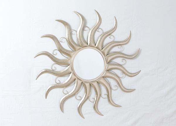 Quality Colored Circular Rose Gold Sun Mirror Wall Decor for sale