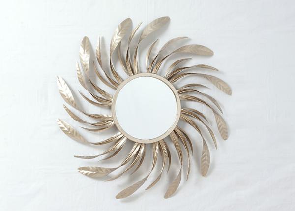 Quality Colored Circular Rose Gold Sun Mirror Wall Decor for sale