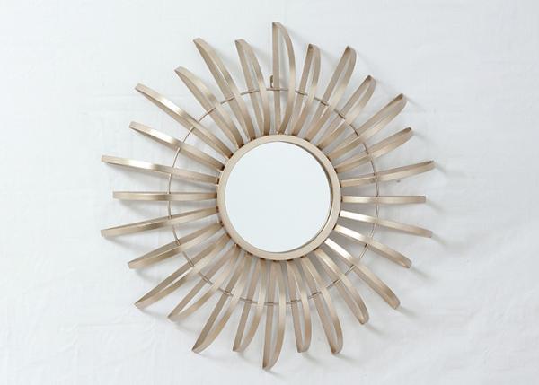 Quality Colored Circular Rose Gold Sun Mirror Wall Decor for sale