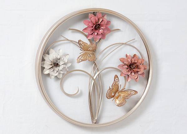 Quality Decorative Tree Flower Oval Rose Gold Metal Wall Decor for sale