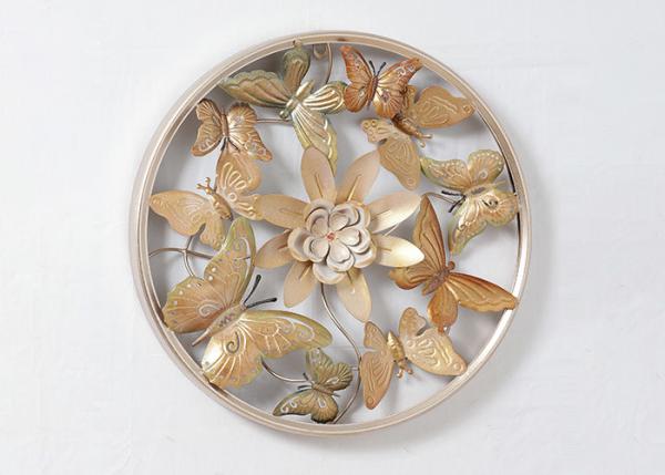 Quality Decorative Tree Flower Oval Rose Gold Metal Wall Decor for sale