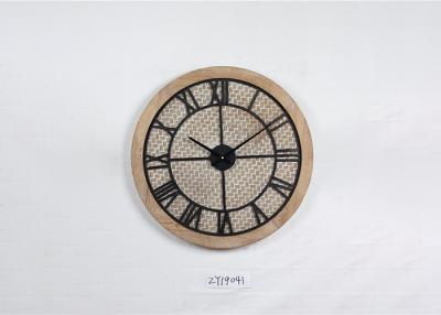 China Circular Wrought Iron Wood Vintage Retro Wall Clock for sale
